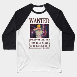 Vinsmoke Sanji One Piece Wanted Baseball T-Shirt